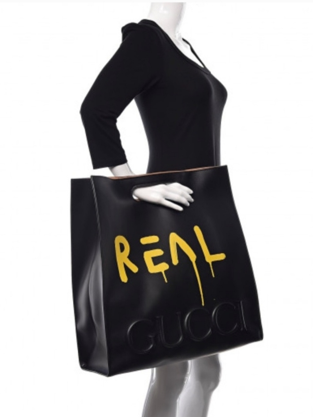 GUCCI Large Ghost Leather Tote